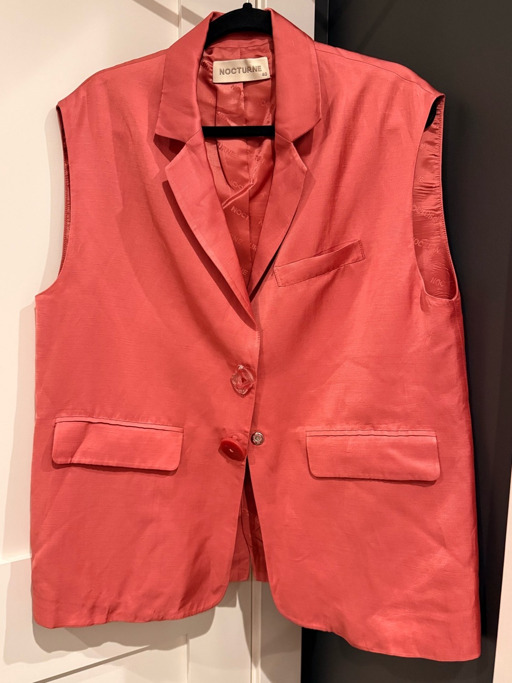Nocturne Women's Coral Sleeveless Blazer
